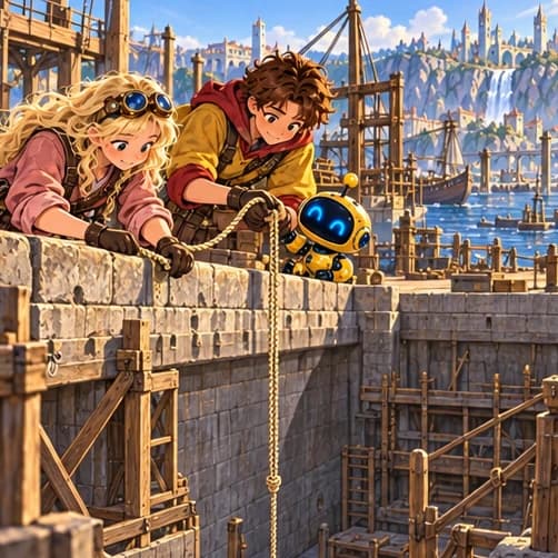 Put na ostrvo zmajeva: Merenje ispod luke. Nova ilustracija inspirisana pričom, likovi prilagođeni šestom razredu.